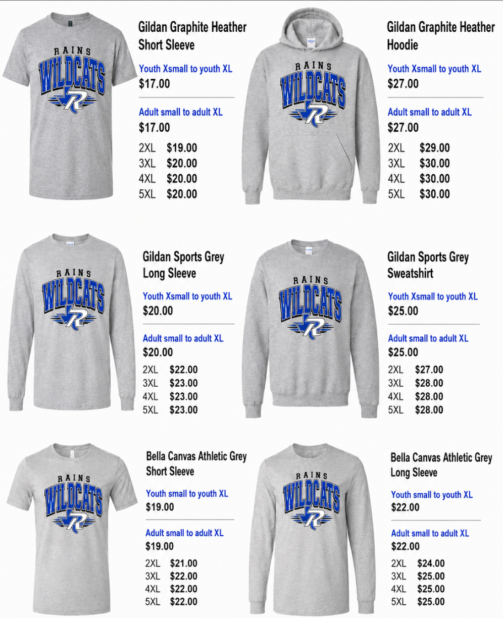 Rains Wildcats - Gray & Blue