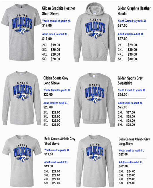 Rains Wildcats - Gray & Blue